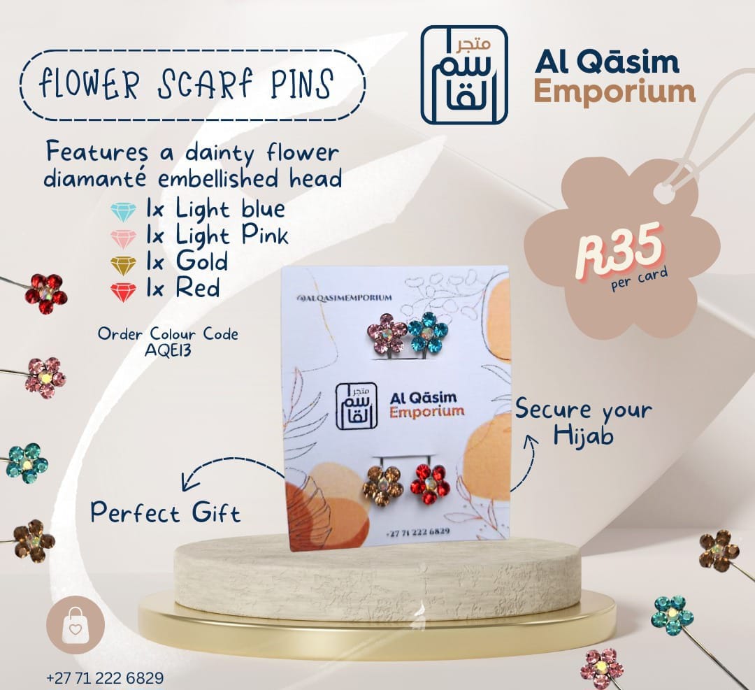 Diamante Flower Hijab Pins