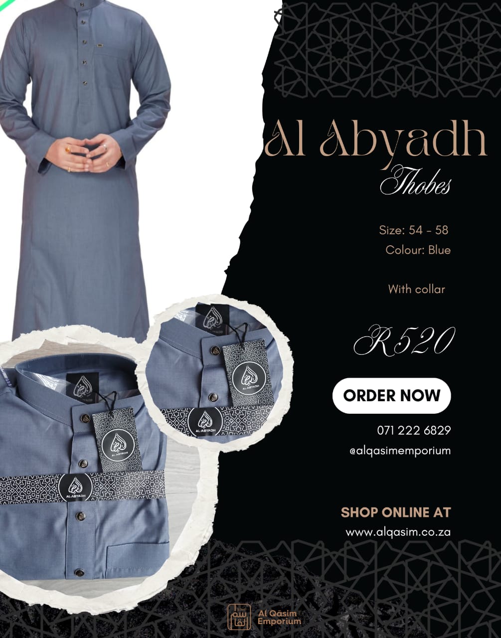 Al-Abyadh Collar Mens Thobes