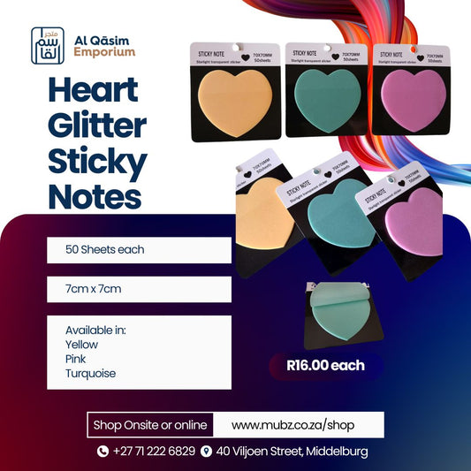 Heart Glitter Sticky Notes