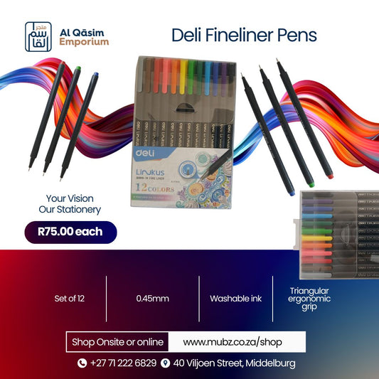 Deli Fineliner Pens 12 Set