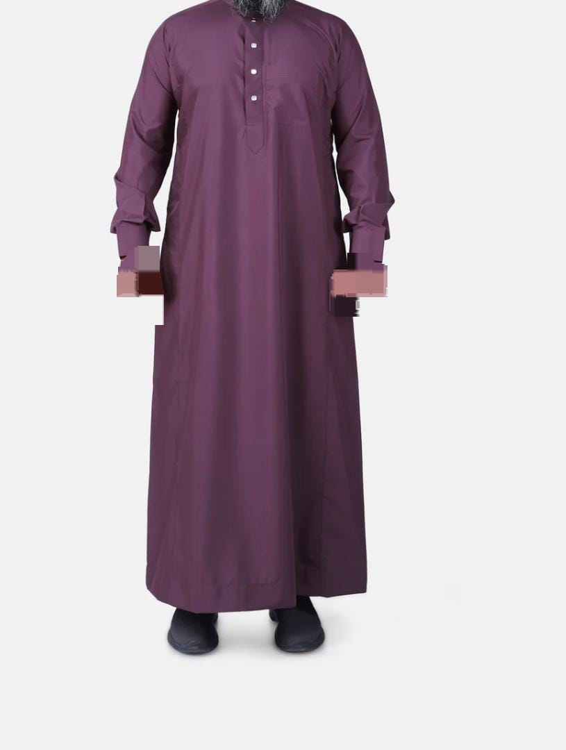 Purple long-sleeve garment on a white background