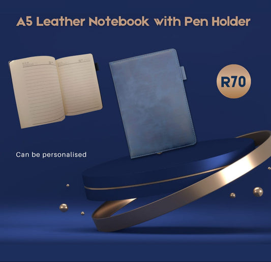 Leather Notebook With Pen Holder