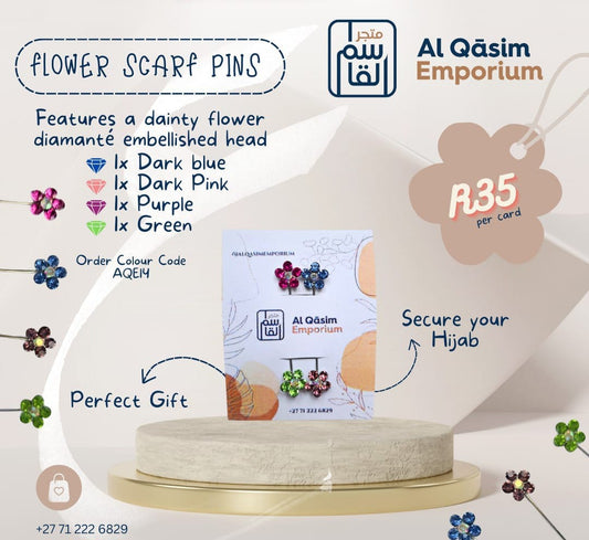 Diamante Flower Hijab Pins