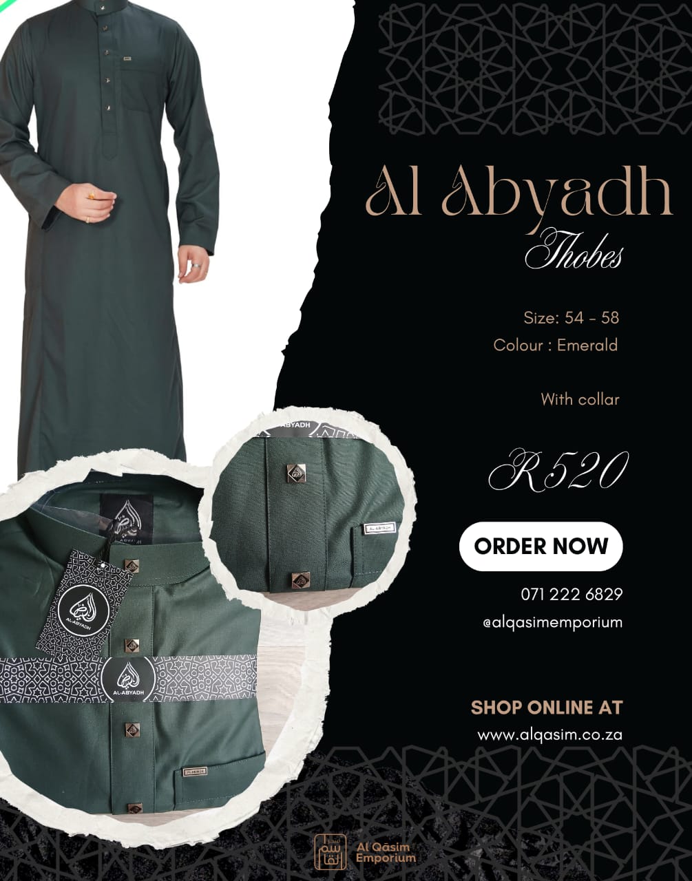 Al-Abyadh Collar Mens Thobes